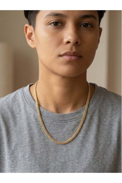 Rostil Efect 55 cm unisex double gold-plated necklace