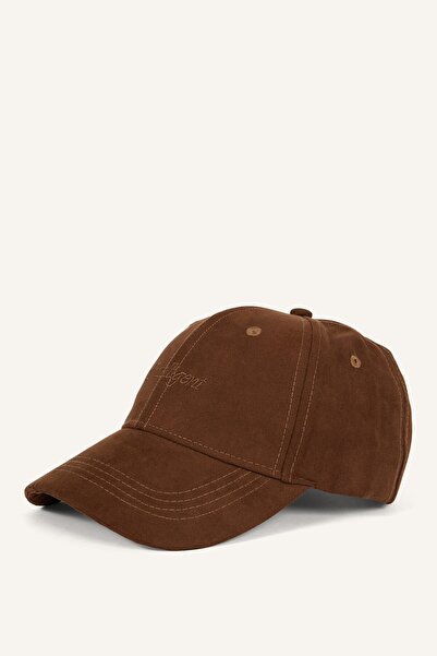 DeFacto Women's Text Embroidered Suede Cap Hat H6757Ax26Wn
