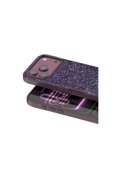Rivor Apple iPhone 17 Pro Max & iPhone 18 Pro Max Uyumlu Kılıf Kamera Çıkıntı Taşlı Boncuk İşlemeli Simli Renkli Premium Sert Kapak