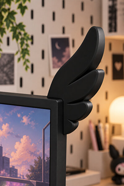 YS Print Melek Kanadı Monitör Süsü 2 Adet – Dekoratif Kanat Monitör Aksesuarı...