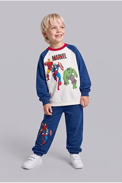 DeFacto Marvel Comics Character Printed Top and Elasticized Bottom 2-Piece Se...