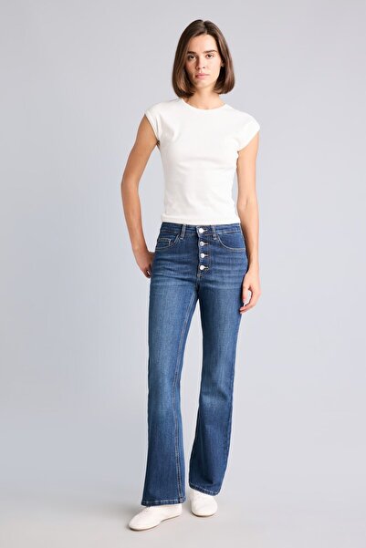 DeFacto Mıa Buttoned Flare Fit Regular Waist Jeans I4311Ax26Wn