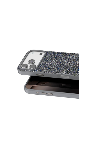 Rivor Apple iPhone 17 Pro Max & iPhone 18 Pro Max Uyumlu Kılıf Kamera Çıkıntı Taşlı Boncuk İşlemeli Simli Renkli Premium Sert Kapak
