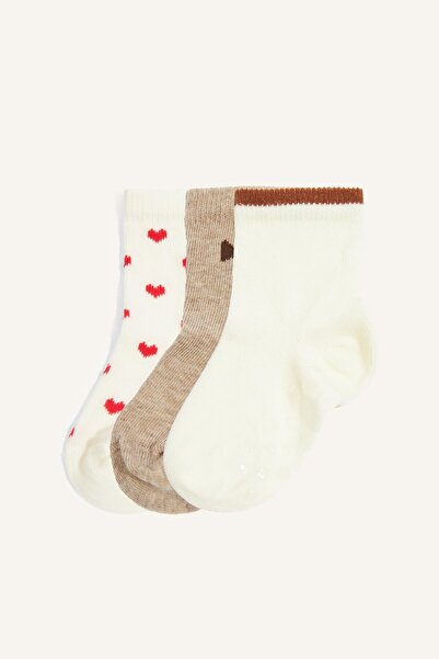 DeFacto Seamless 3-Pack Cotton Long Socks for Baby Girl I5367A5Ns