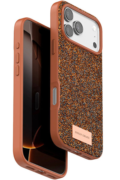 Rivor Apple iPhone 17 Pro Max & iPhone 18 Pro Max Uyumlu Kılıf Kamera Çıkıntı Taşlı Boncuk İşlemeli Simli Renkli Premium Sert Kapak
