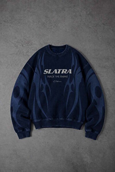 Slatra Men's Navy Blue Slatang Oversize Sweatshirt