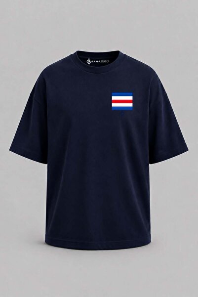 Bahriyeli Collection Υπερμεγέθη μπλουζάκι Unisex με στάμπα γράμματος C και τσ...