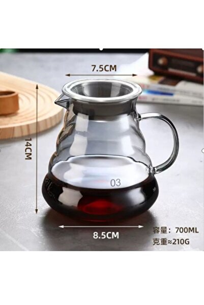 unbranded Glass Coffee Server Heat-Resistant 03 Black 700 ml