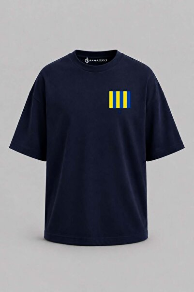 Bahriyeli Collection Υπερμεγέθη μπλουζάκι Unisex με στάμπα γράμματος G και τσ...