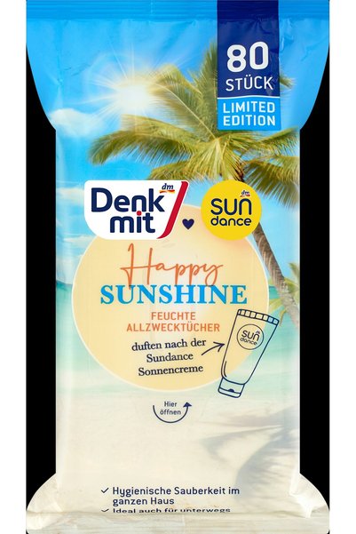 Denkmit Șervețele umede universale, Happy Sunshine, 80 buc