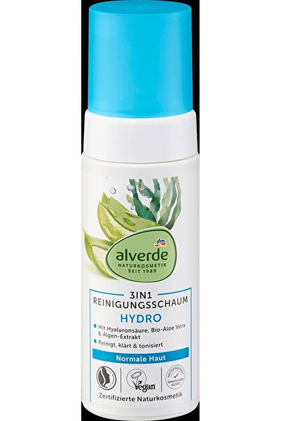 OEM alverde NATURKOSMETIK Spumă de curățare 3în1 Hydro, 150 ml - facială