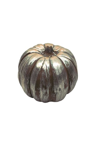 Poem Design Statueta dovleac mare, decoratiune gradina, ceramica, maro + auri...