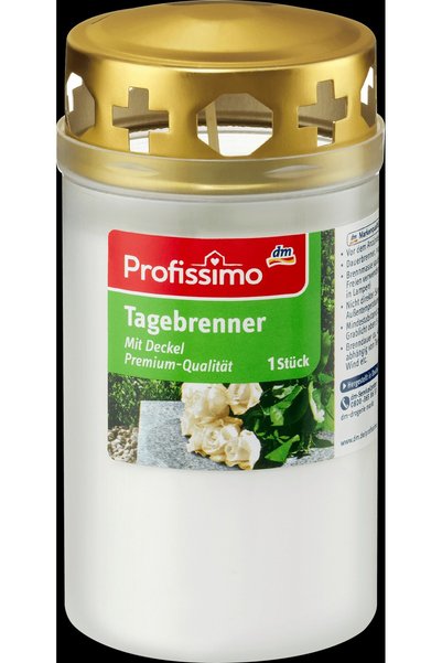 profissimo Candelă albă cu capac, 1 buc