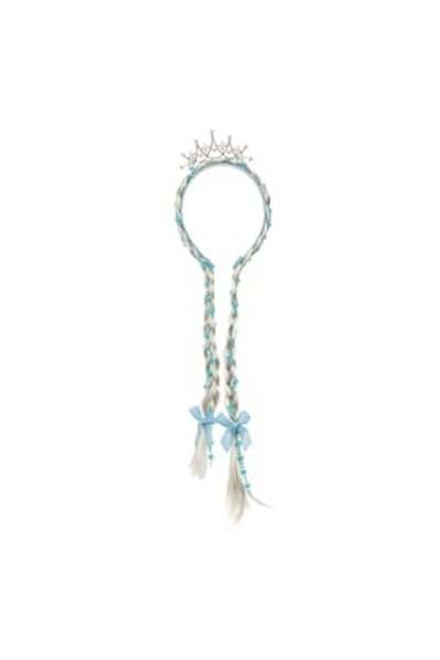 Belora Coroană Albă Ciel cu Codite și Mărgele, 30cm, Accesoriu Elegant pentru...