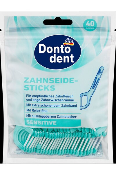 Dontodent Ata dentara Sensitive cu suport, 40 buc - Igiena spațiilor interden...