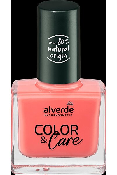 OEM alverde NATURKOSMETIK Lac de unghii Color & Care, 80 Peach Coral, 10 ml