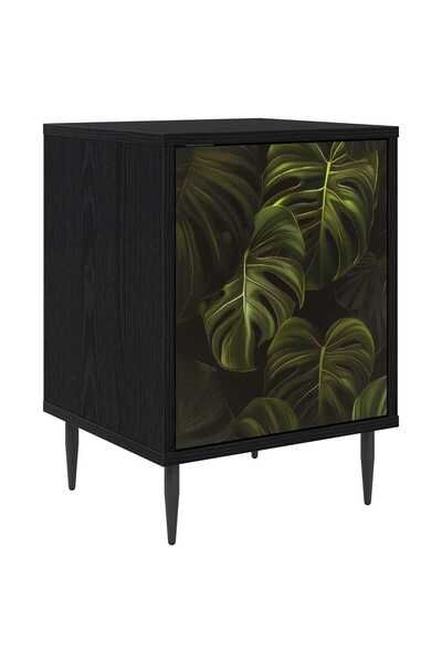 vidaxl Dulap de noapte ELBURG Stejar Negru 36 x 33 x 51 cm