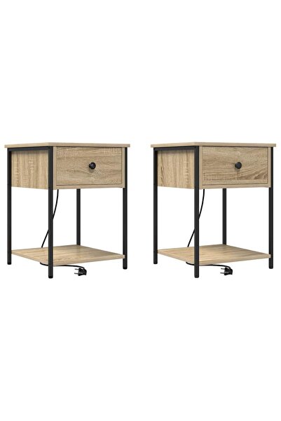 vidaxl Dulap de noapte 2 buc. Stejar Sonoma 42 x 41 x 56 cm