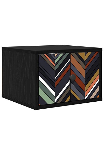 vidaxl Noptieră suspendată OMMEN Stejar Negru 36 x 33 x 25 cm