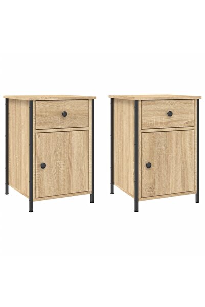 vidaxl Noptiere, 2 buc., stejar sonoma, 40x42x60 cm, lemn prelucrat