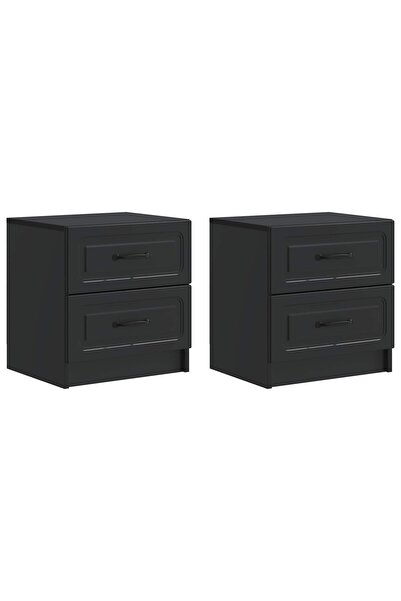 vidaxl Dulap de noapte 2 buc. Negru 43 x 34,5 x 44,5 cm Lemn prelucrat