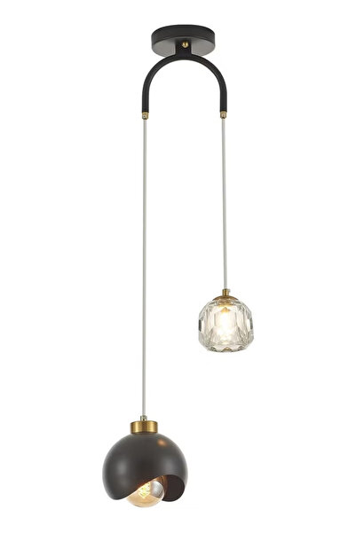 TAPIT 2 - Light Modern Pendant Light with Crystal Accent, Gold Pendant Light ...