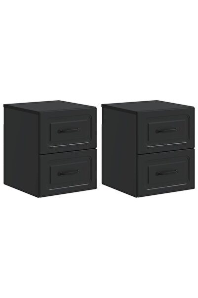vidaxl Dulap de noapte suspendat 2 buc. Negru 34,5 x 33 x 40 cm