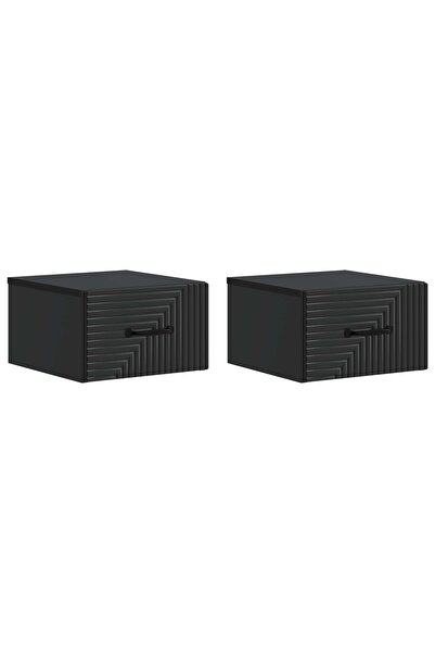 vidaxl Dulap de noapte suspendat 2 buc. Negru 34,5 x 33 x 20 cm