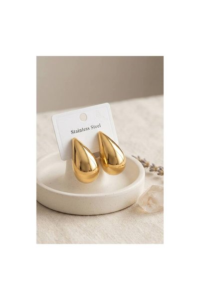 evimdeyokyok 316L Steel Gold Color Drop Model Earrings Tj-Bkp12025