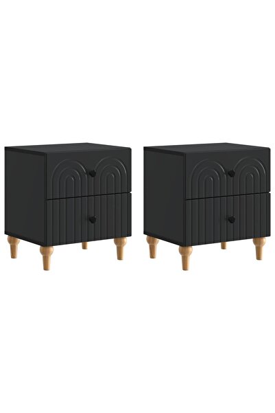 vidaxl Dulap de noapte 2 buc. Negru 43 x 34,5 x 48 cm Lemn prelucrat