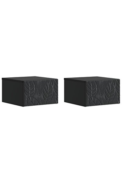 vidaxl Dulap de noapte suspendat 2 buc. Negru 49 x 34,5 x 20 cm