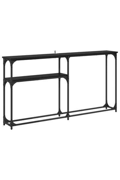 vidaxl MasaConsole Stejar Negru 146 x 22.5 x 75 cm Lemn prelucrat