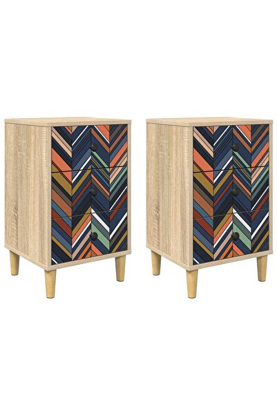 vidaxl Dulap de noapte OMMEN 2 buc. Stejar Sonoma 36 x 33 x 60 cm