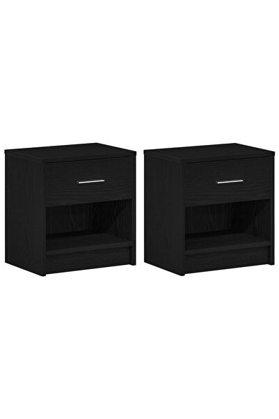 vidaxl Noptiere 2 buc cu sertar negru 39x28x41 cm