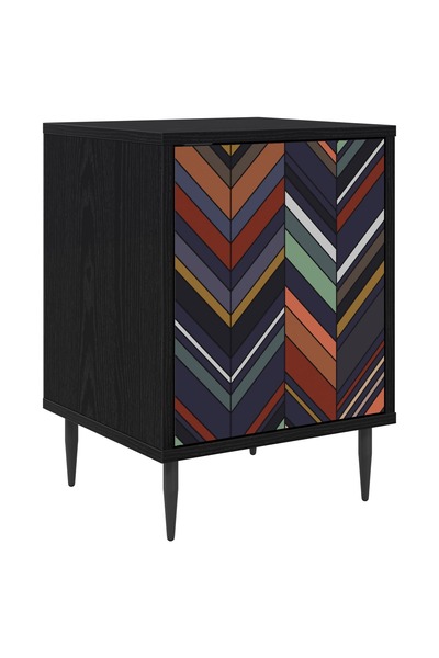 vidaxl Dulap de noapte OMMEN Stejar Negru 36 x 33 x 51 cm