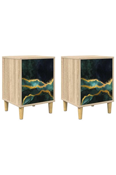 vidaxl Dulap de noapte WIJHE 2 buc. Stejar Sonoma 36 x 33 x 50 cm