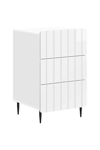 vidaxl Dulap de noapte Alb foarte lucios 43x 41 x 68 cm Lemn prelucrat