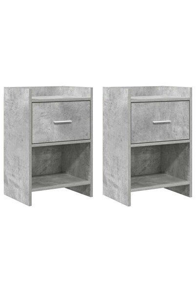 vidaxl Mese de noptieră 2 buc. Gri Beton 40 x 30 x 60 cm
