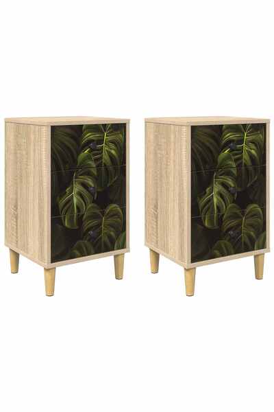 vidaxl Dulap de noapte ELBURG 2 buc. Stejar Sonoma 36 x 33 x 60 cm