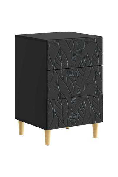 vidaxl Noptieră Negru 43 x 39,5 x 66,5 cm Lemn prelucrat