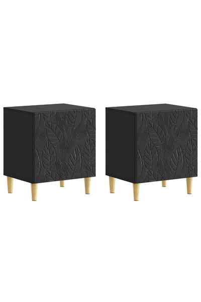 vidaxl Noptieră 2 buc. Negru 43 x 34,5 x 50 cm Lemn prelucrat