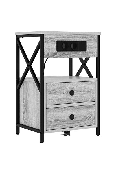 vidaxl Dulap de noapte Gri Sonoma 40 x 31 x 60 cm Lemn prelucrat