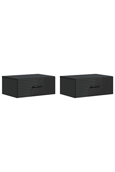 vidaxl Dulap de noapte suspendat 2 buc. Negru 49 x 34,5 x 20 cm