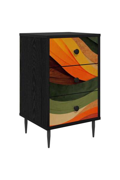 vidaxl Dulap de noapte BONN Stejar Negru 36 x 33 x 61 cm