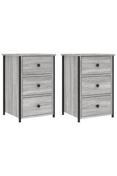 vidaxl Noptiere, 2 buc., gri sonoma, 40x36x60 cm, lemn compozit