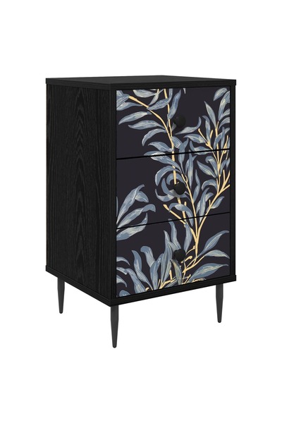 vidaxl Dulap de noapte DOKKUM Stejar Negru 36 x 33 x 61 cm