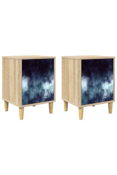 vidaxl Dulap de noapte RAALTE 2 buc. Stejar Sonoma 36 x 33 x 50 cm