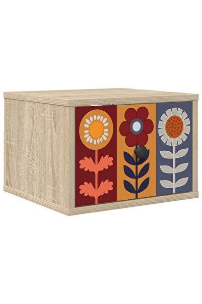 vidaxl Noptieră suspendată ESSEN Stejar Sonoma 36 x 33 x 25 cm