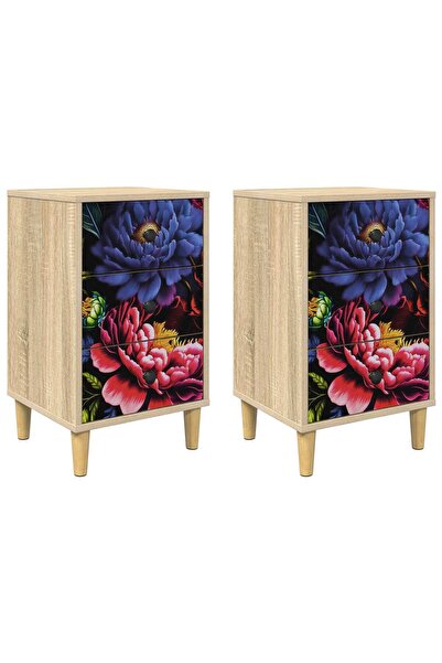 vidaxl Dulap de noapte KIEL 2 buc. Stejar Sonoma 36 x 33 x 60 cm