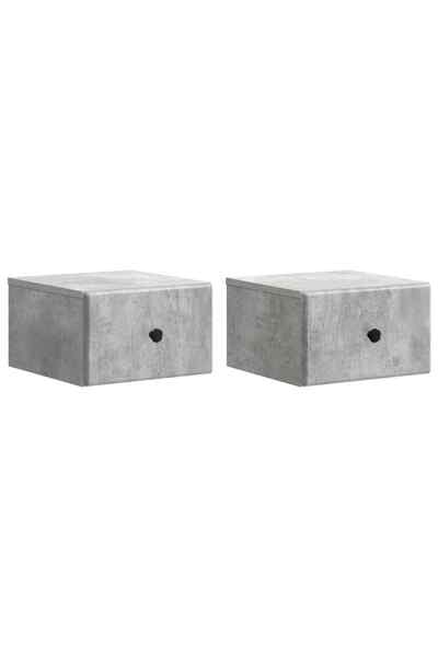 vidaxl Dulap de noapte suspendat 2 buc. Gri Beton 34,5 x 33 x 20 cm